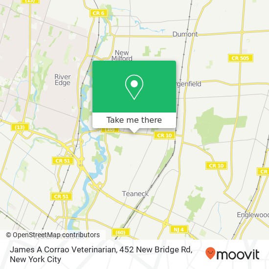 James A Corrao Veterinarian, 452 New Bridge Rd map