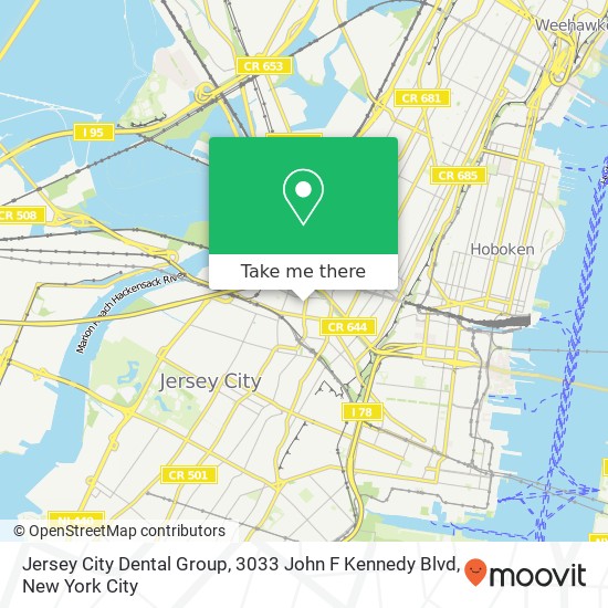 Mapa de Jersey City Dental Group, 3033 John F Kennedy Blvd