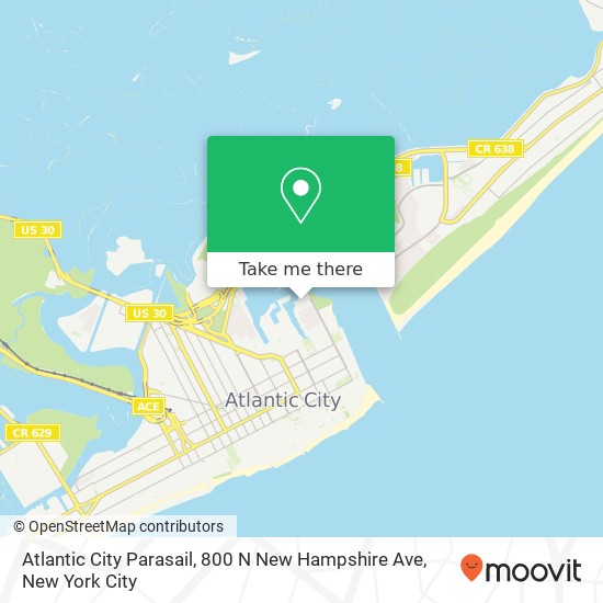 Mapa de Atlantic City Parasail, 800 N New Hampshire Ave