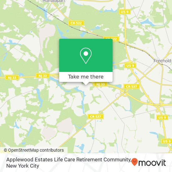 Applewood Estates Life Care Retirement Community map