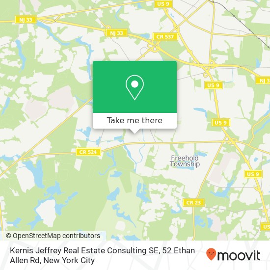 Mapa de Kernis Jeffrey Real Estate Consulting SE, 52 Ethan Allen Rd
