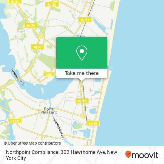 Mapa de Northpoint Compliance, 302 Hawthorne Ave
