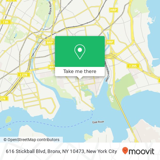 Mapa de 616 Stickball Blvd, Bronx, NY 10473