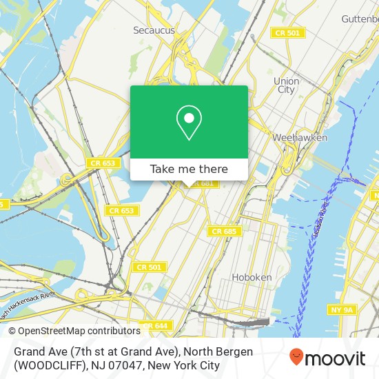 Grand Ave (7th st at Grand Ave), North Bergen (WOODCLIFF), NJ 07047 map