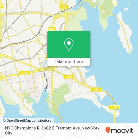 Mapa de NYC Champions R, 3602 E Tremont Ave