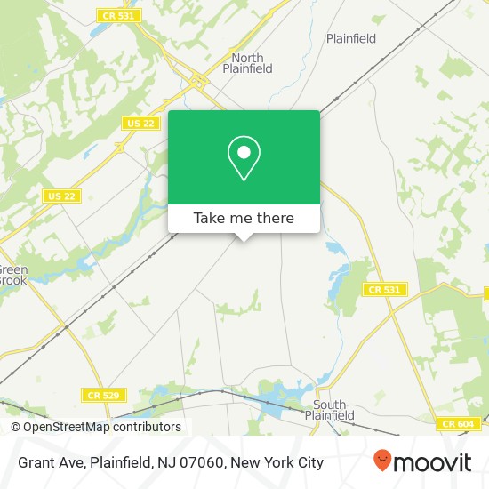 Mapa de Grant Ave, Plainfield, NJ 07060