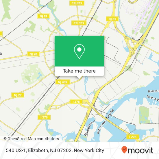 Mapa de 540 US-1, Elizabeth, NJ 07202