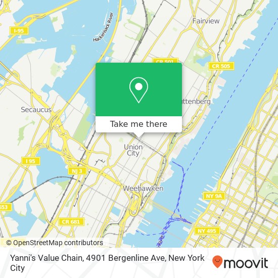 Mapa de Yanni's Value Chain, 4901 Bergenline Ave