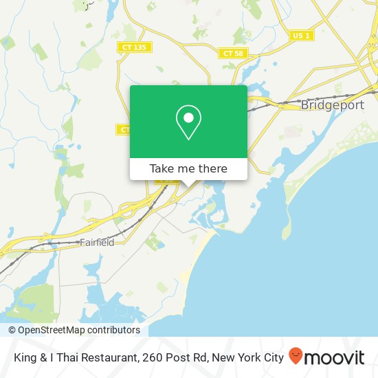 Mapa de King & I Thai Restaurant, 260 Post Rd