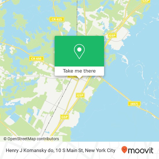 Mapa de Henry J Komansky do, 10 S Main St