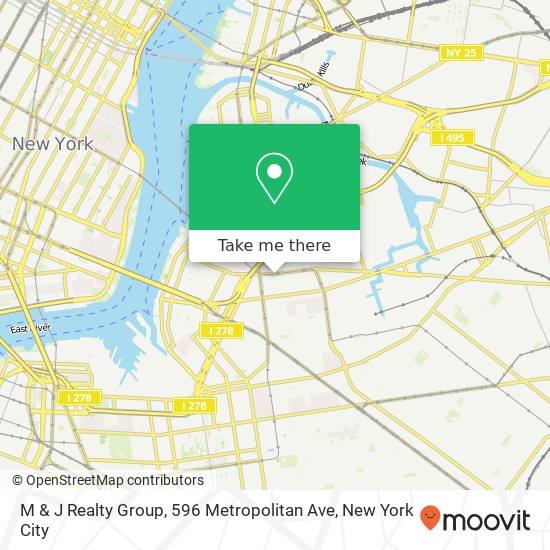Mapa de M & J Realty Group, 596 Metropolitan Ave