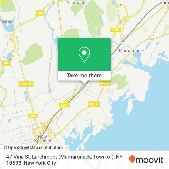 Mapa de 47 Vine St, Larchmont (Mamaroneck, Town of), NY 10538