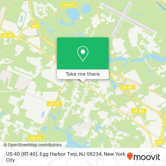 Mapa de US-40 (RT-40), Egg Harbor Twp, NJ 08234