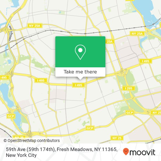 Mapa de 59th Ave (59th 174th), Fresh Meadows, NY 11365