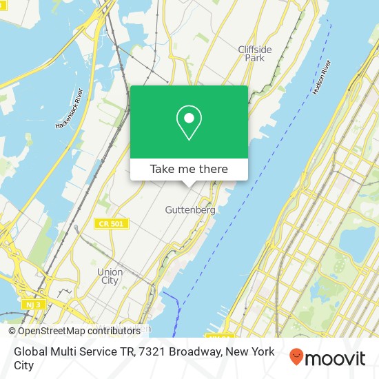 Mapa de Global Multi Service TR, 7321 Broadway