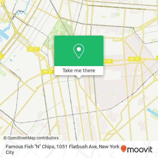 Famous Fish "N" Chips, 1051 Flatbush Ave map