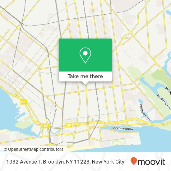 Mapa de 1032 Avenue T, Brooklyn, NY 11223