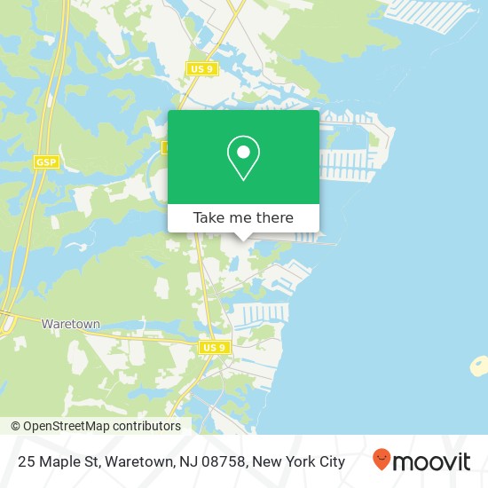 Mapa de 25 Maple St, Waretown, NJ 08758