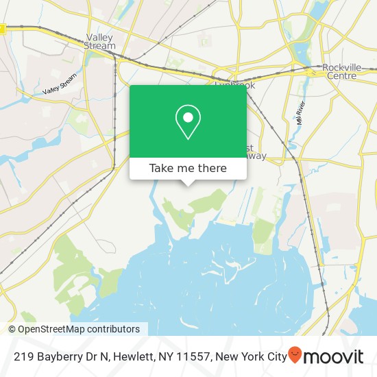 Mapa de 219 Bayberry Dr N, Hewlett, NY 11557