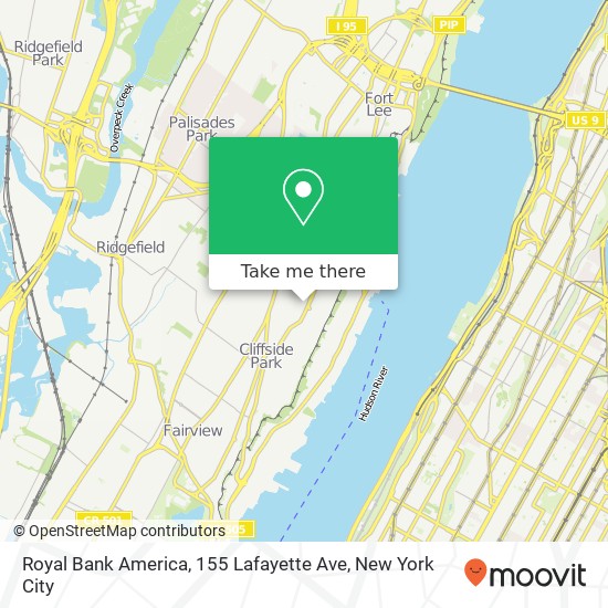 Mapa de Royal Bank America, 155 Lafayette Ave