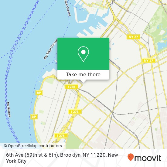 Mapa de 6th Ave (59th st & 6th), Brooklyn, NY 11220