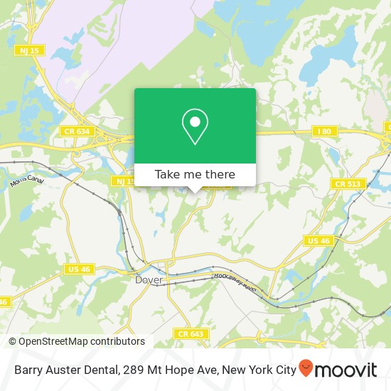 Mapa de Barry Auster Dental, 289 Mt Hope Ave