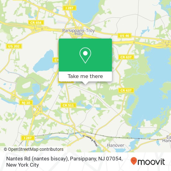 Nantes Rd (nantes biscay), Parsippany, NJ 07054 map