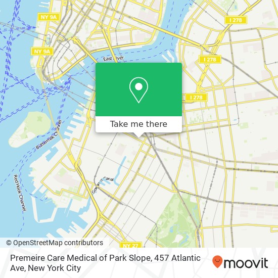 Mapa de Premeire Care Medical of Park Slope, 457 Atlantic Ave