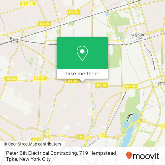 Mapa de Peter Bilt Electrical Contracting, 719 Hempstead Tpke