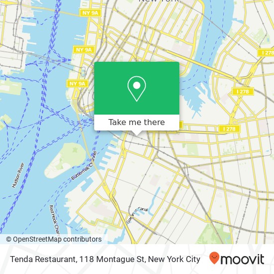 Mapa de Tenda Restaurant, 118 Montague St