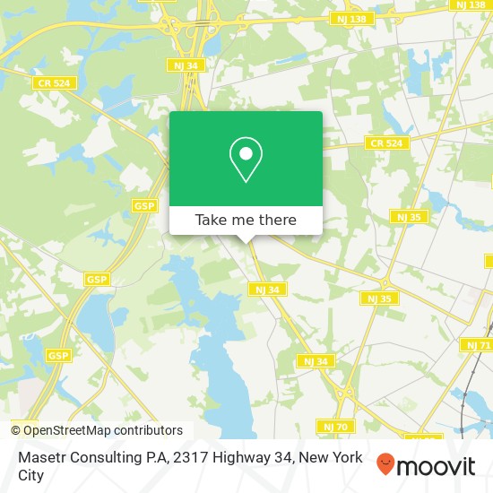 Masetr Consulting P.A, 2317 Highway 34 map