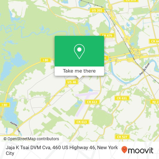 Jaja K Tsai DVM Cva, 460 US Highway 46 map