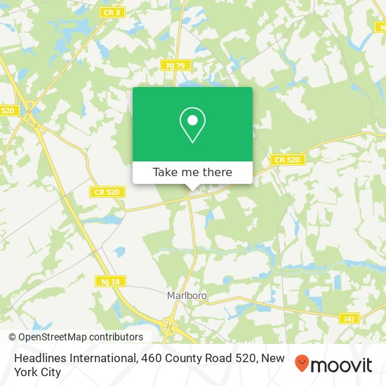 Mapa de Headlines International, 460 County Road 520