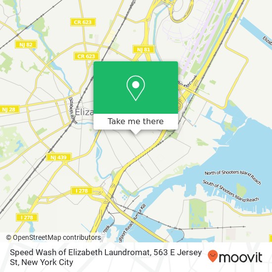 Mapa de Speed Wash of Elizabeth Laundromat, 563 E Jersey St