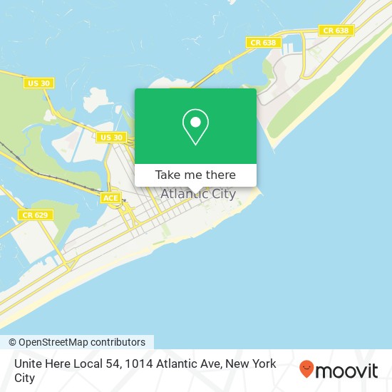 Mapa de Unite Here Local 54, 1014 Atlantic Ave