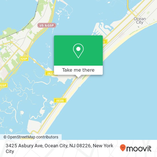 Mapa de 3425 Asbury Ave, Ocean City, NJ 08226