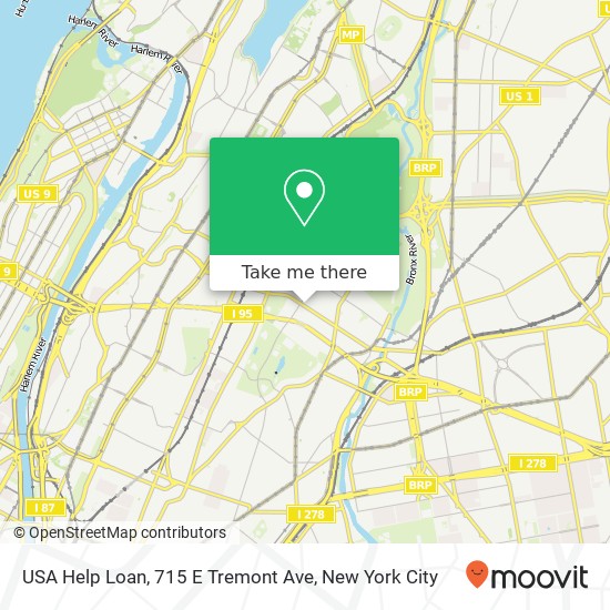 Mapa de USA Help Loan, 715 E Tremont Ave