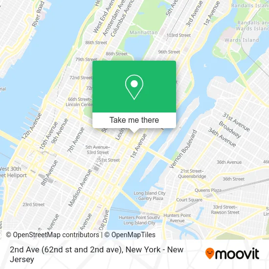 Mapa de 2nd Ave (62nd st and 2nd ave)