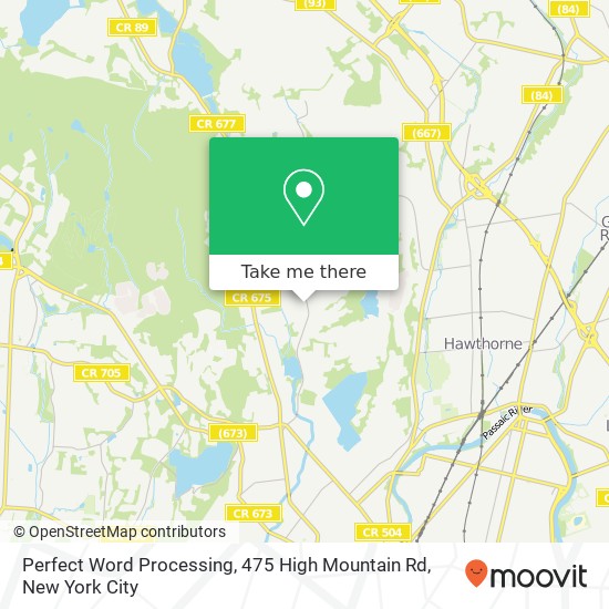 Mapa de Perfect Word Processing, 475 High Mountain Rd