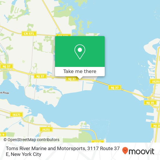 Mapa de Toms River Marine and Motorsports, 3117 Route 37 E