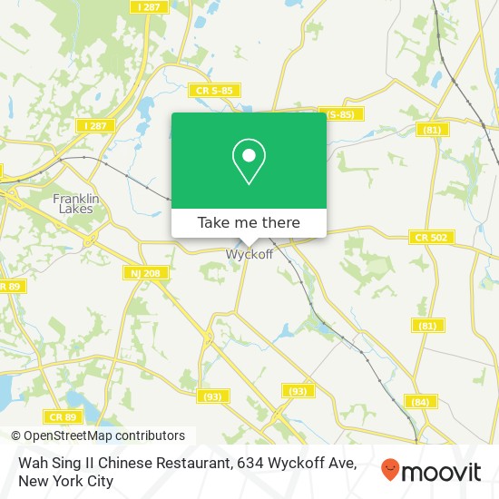 Wah Sing II Chinese Restaurant, 634 Wyckoff Ave map