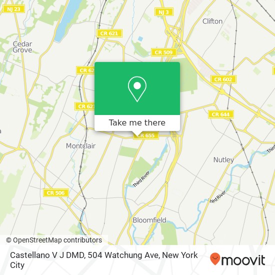 Castellano V J DMD, 504 Watchung Ave map