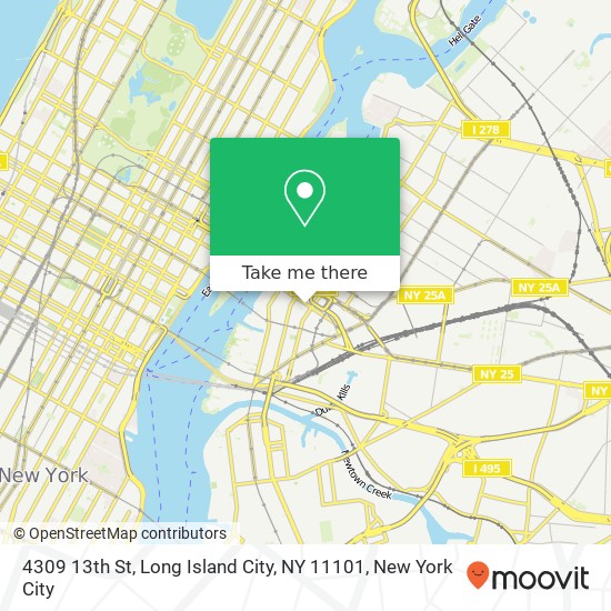 Mapa de 4309 13th St, Long Island City, NY 11101