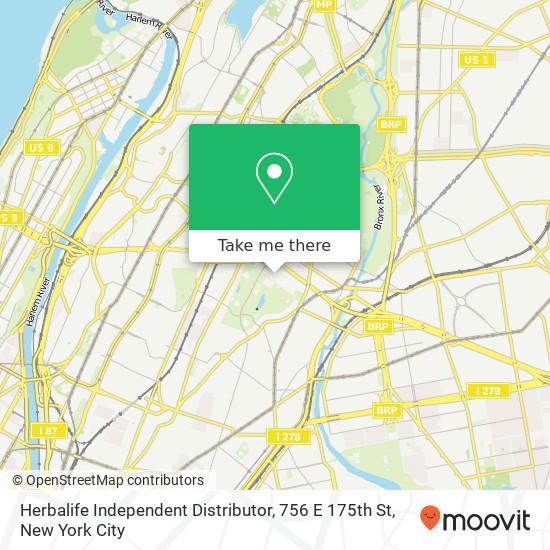 Herbalife Independent Distributor, 756 E 175th St map