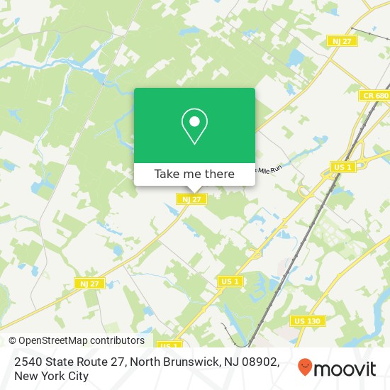 Mapa de 2540 State Route 27, North Brunswick, NJ 08902