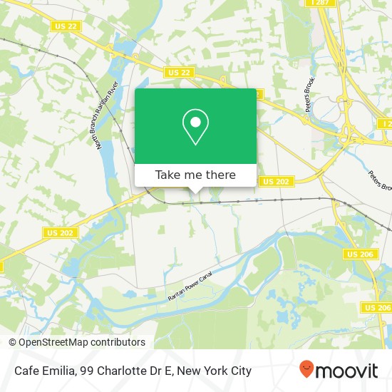 Mapa de Cafe Emilia, 99 Charlotte Dr E