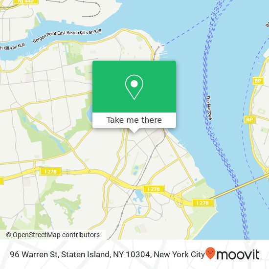 Mapa de 96 Warren St, Staten Island, NY 10304