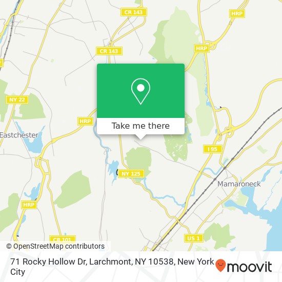 Mapa de 71 Rocky Hollow Dr, Larchmont, NY 10538