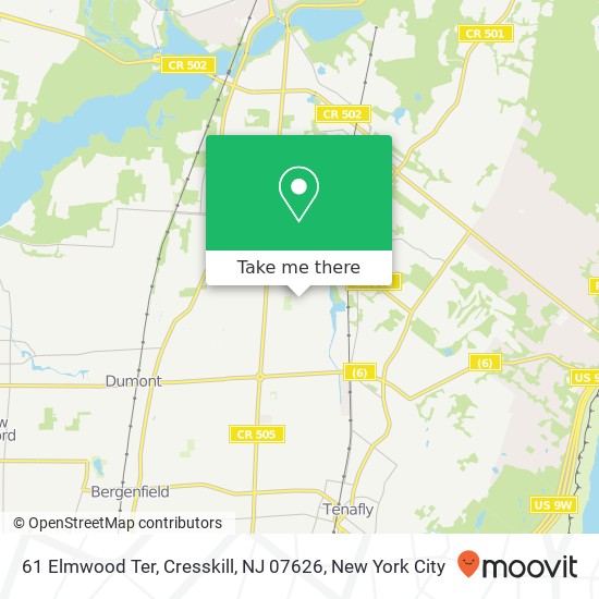 Mapa de 61 Elmwood Ter, Cresskill, NJ 07626
