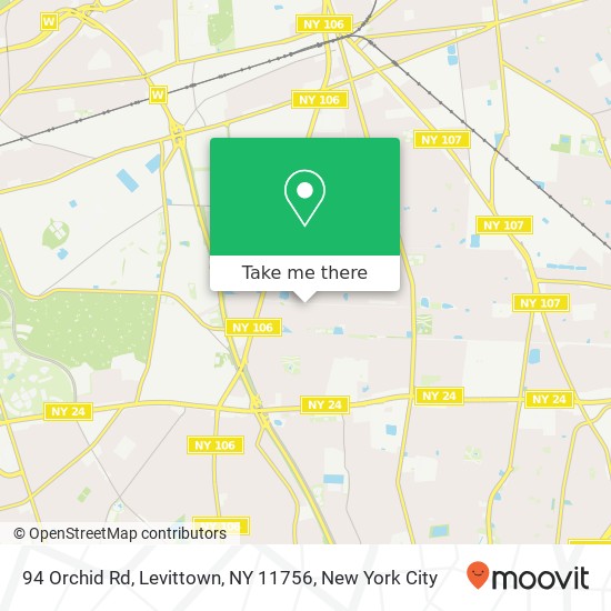 Mapa de 94 Orchid Rd, Levittown, NY 11756